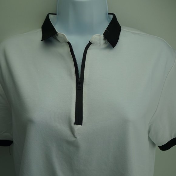 NEW TR Premium Zip Placket Polo for men White CVPL-49 Size Small - Picture 6 of 7